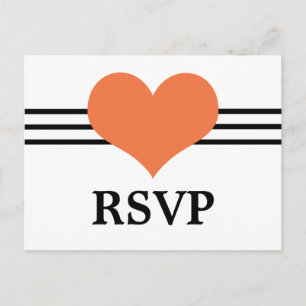 De Invitación Postal RSVP Mod Heart, Naranja