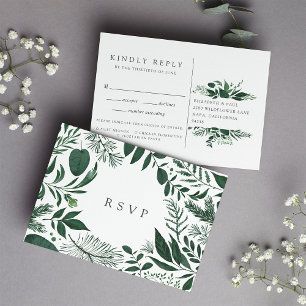 De Invitación Postal RSVP para bosques silvestres con elección d