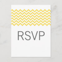 Postal RSVP para chevron simple amarillo