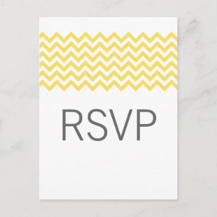De Invitación Postal RSVP para chevron simple amarillo