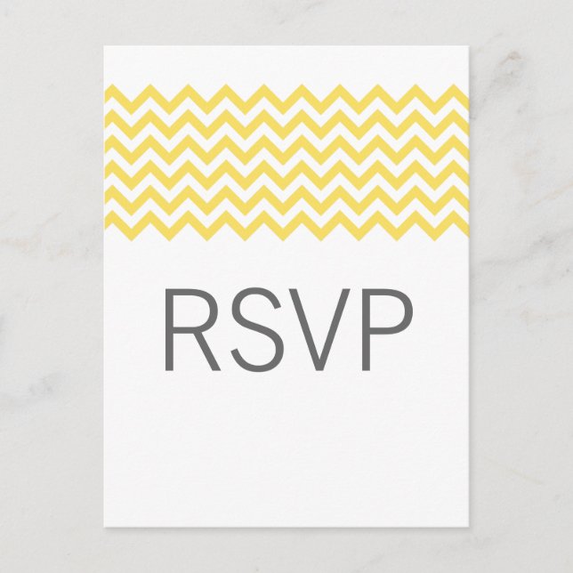 De Invitación Postal RSVP para chevron simple amarillo (Anverso)