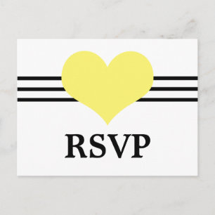 De Invitación Postal RSVP para el corazón del mod, amarillo