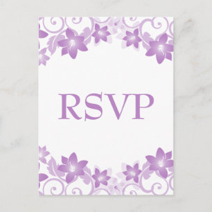De Invitación Postal RSVP Purple Simple Floral