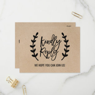 De Invitación Postal Rústica Moda Faux Kraft Choice RSVP