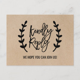 De Invitación Postal Rústica Moda Faux Kraft Choice RSVP