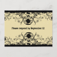 Postal Shabby Old West rsvp, tinte dorado