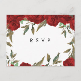 De Invitación roses rojos flores boho boda rsvp postal postal po