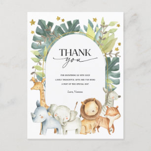 De Invitación Safari Baby Shower gracias postal