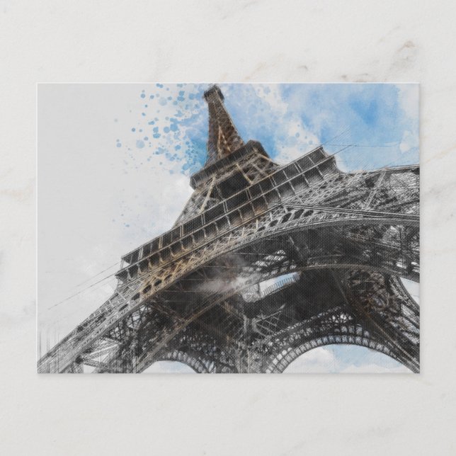De Invitación Torre Eiffel elegante París Postal – Francés (Anverso)