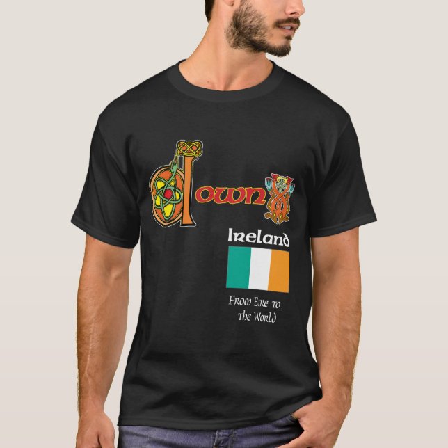 De Irlanda del condado camiseta oscura abajo (Anverso)