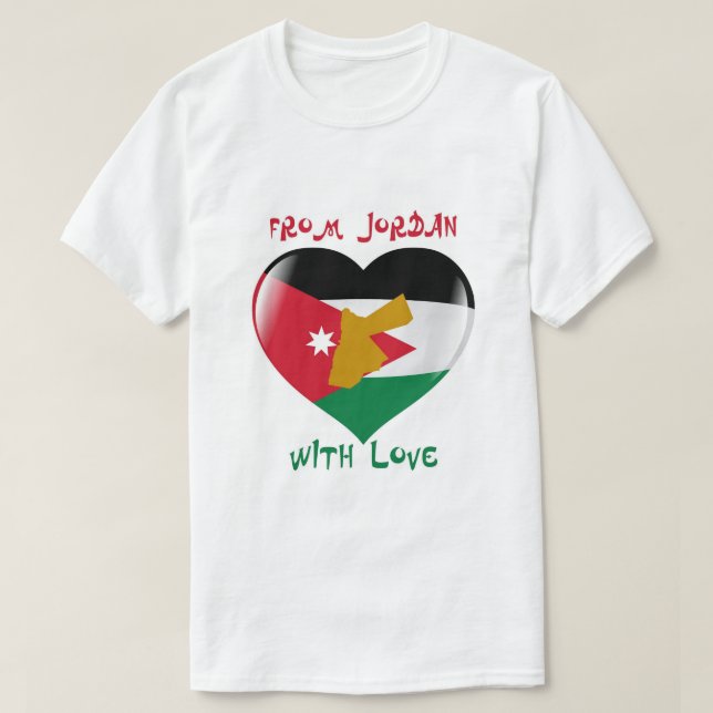 De Jordania con la camiseta de la bandera del amor (Diseño del anverso)