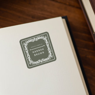 De La Biblioteca De Etiqueta De Libro Elegante