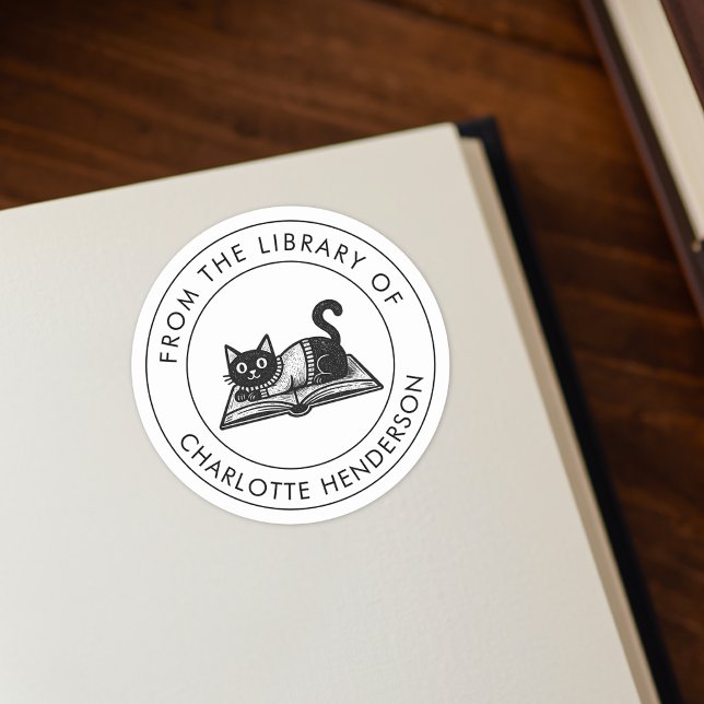De La Biblioteca De Gato Etiqueta Personalizada De (Subido por el creador)