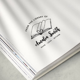 De La Biblioteca De | Sello de libro de corazón ma
