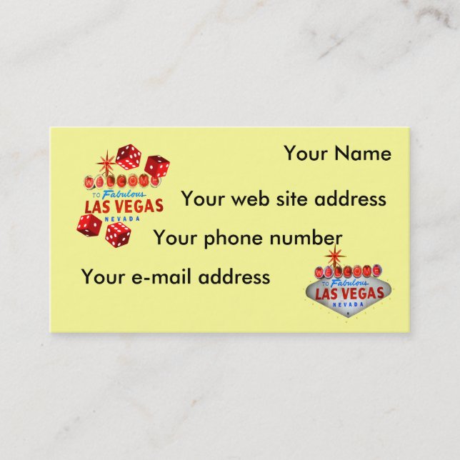 Dé la bienvenida a la tarjeta de visita de Las (Anverso)