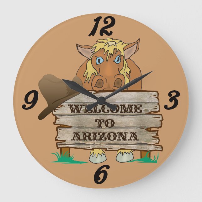 Dé la bienvenida al reloj de pared de Arizona (Anverso)