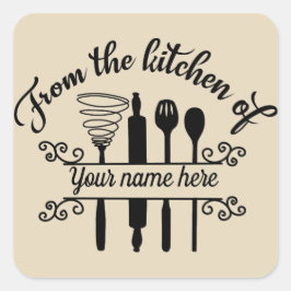 De la cocina de add name pegatina