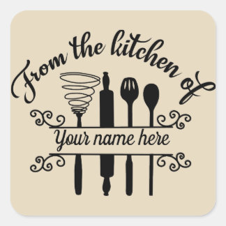 De la cocina de add name pegatina