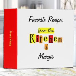 De la cocina de carpeta de receta personalizada re