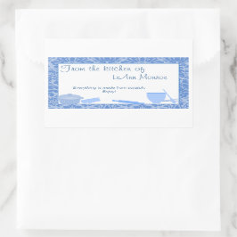 De la cocina de la etiqueta de regalo en azul