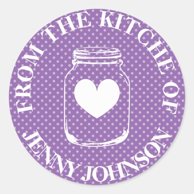 De la cocina de mason jar polka da pegatinas (Anverso)