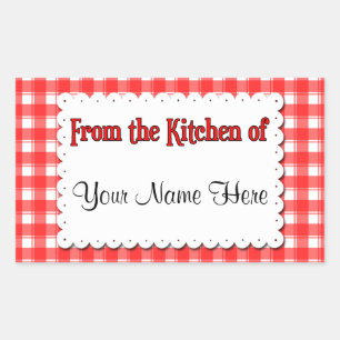 De la cocina de pegatinas de encargo blancos rojos