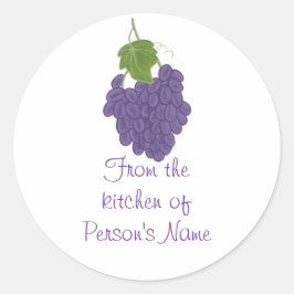 De la cocina de, Pegatinas de la Grape Jam Jelly L