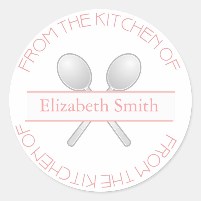 De La Cocina De: Pegatinas Rosa (Anverso)