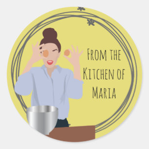 "De la cocina de" Personalizados Pegatinas de pan