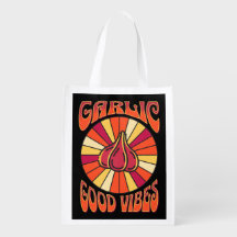 Bolsa reutilizable Groovy Garlic Good Vibes
