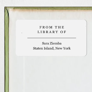 De la etiqueta de la biblioteca del libro