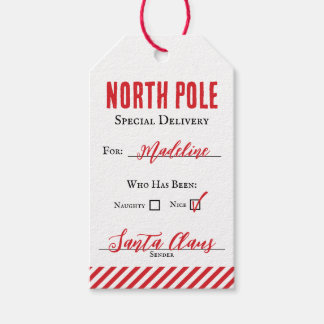 De la etiqueta de regalo de Santa para niños edita