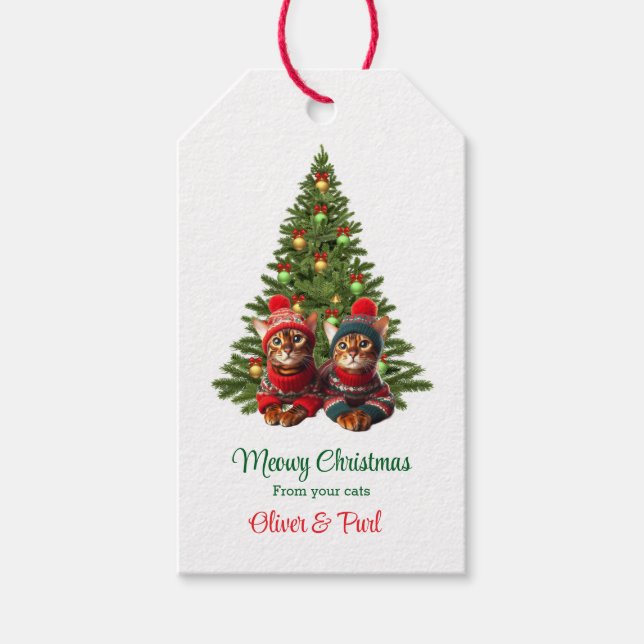 De la etiqueta de regalo de tus Navidades de gatos (Anverso)