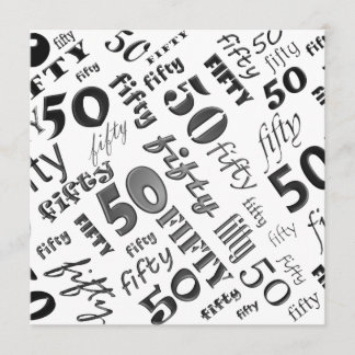 De la fiesta invitación negra y 50.a de cumpleaños