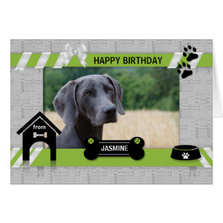de la foto y nombre del Mascota Verde del cumpleañ
