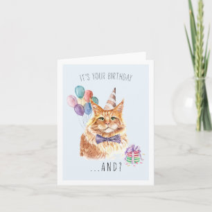 De la Gata Tarjeta de cumpleaños de gatito lindo