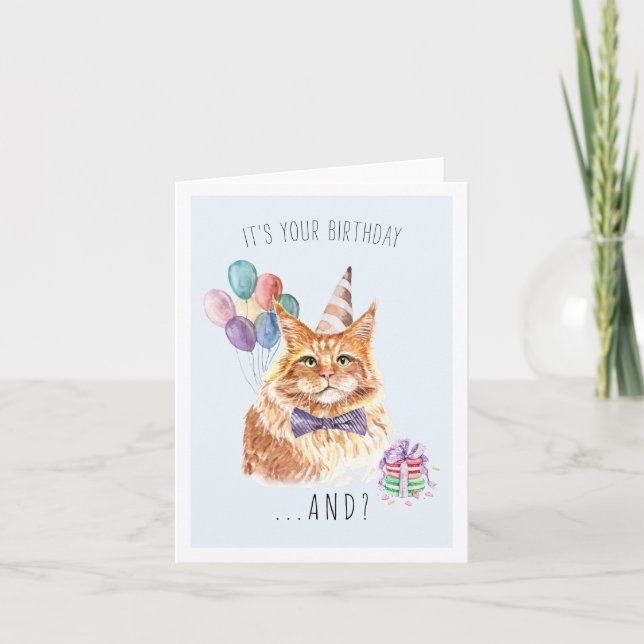De la Gata | Tarjeta de cumpleaños de gatito lindo (Anverso)