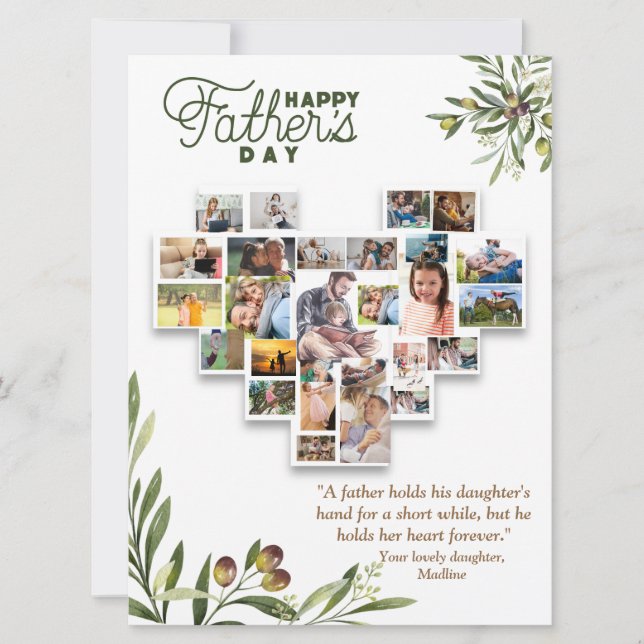 De la hija a su feliz día del padre (Anverso)