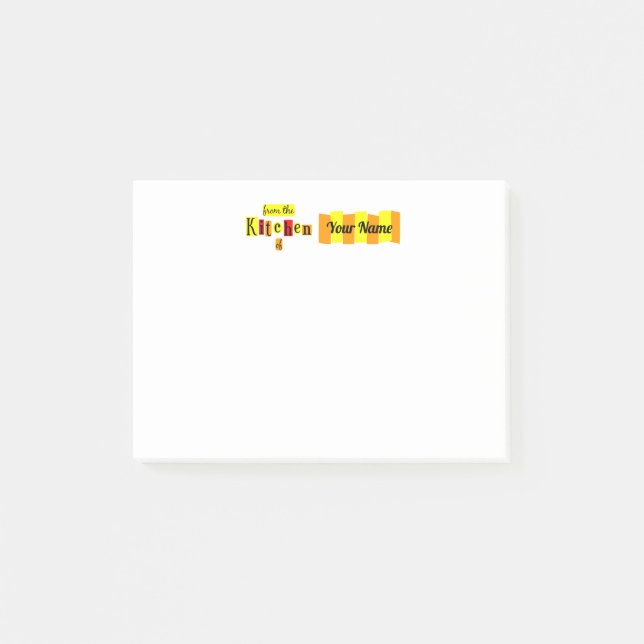 De la Kitchen of Retro Personalizado Post nota (Anverso)