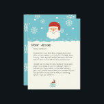 De la mesa de Santa|Personalizado Navidades Snowma<br><div class="desc">Acepta la magia de los Navidades con una carta personalizada del propio Santa Claus. Cada carta está hecha con un auténtico logo del Polo Norte, añadiendo encanto a la experiencia. La Sra. Claus y Santa Claus se deleitan mucho dirigiéndose personalmente a cada carta, asegurándose de que cada niño sienta el...</div>