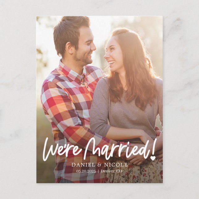 De La Postcarta De Invitación Del Boda Del Corazón (Anverso)