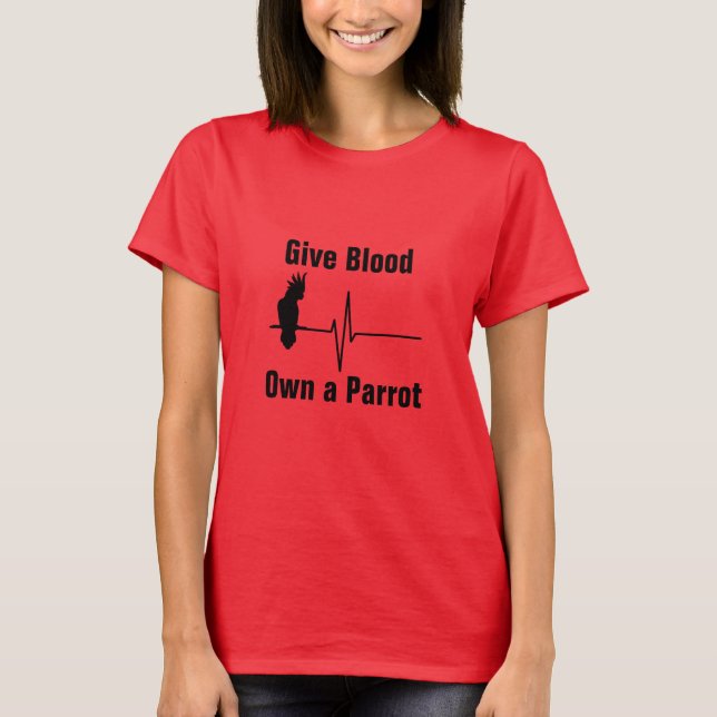 Dé la sangre, poseer una camiseta del loro (Anverso)