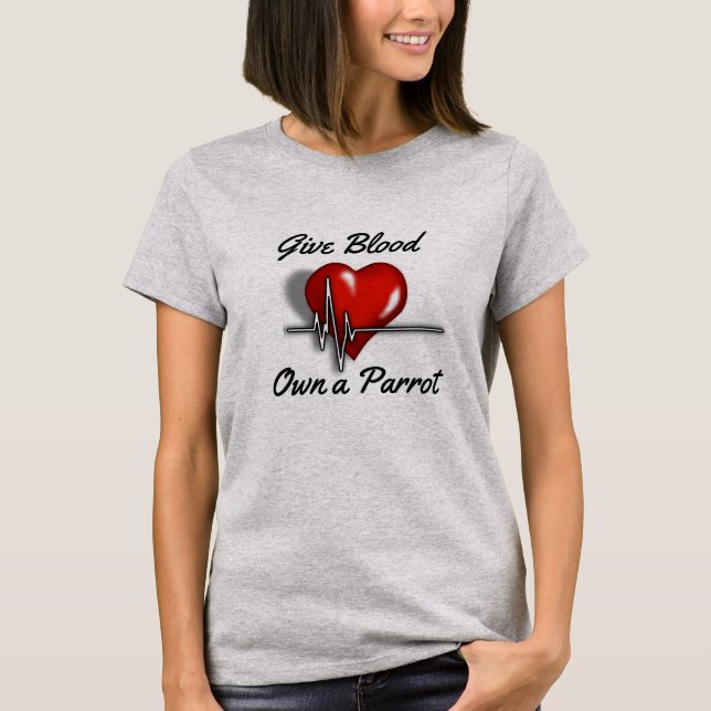 Dé la sangre, poseer una camiseta del loro (Anverso)