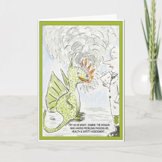 De la seguridad del dragón tarjeta de felicitación (Anverso)