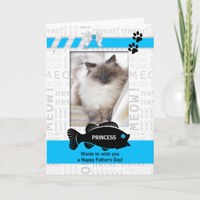 de la tarjeta de foto del Día del Padre del Gato D (Anverso)