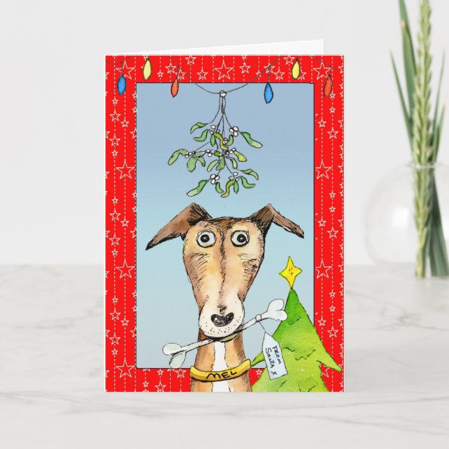 De la tarjeta de Navidades de Santa - Greyhound (a (Anverso)