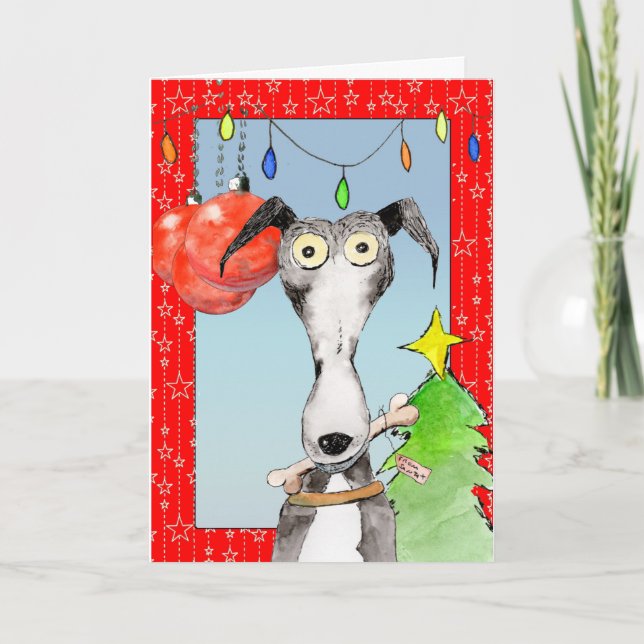 De la tarjeta de Navidades de Santa - Greyhound (a (Anverso)