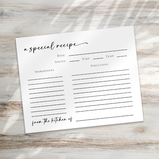 De la tarjeta de receta de la cocina de la ducha d (Subido por el creador)