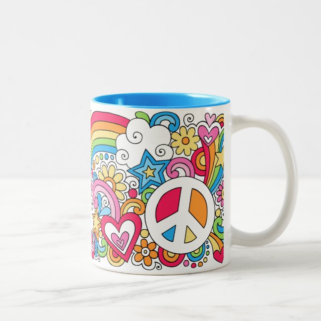 ♥ de la taza del arco iris del amor y de la (Derecha)