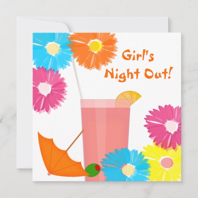 De los chicas de la noche invitación del fiesta (Anverso)